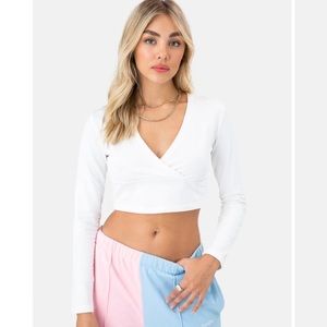 White Wrap Crop Top